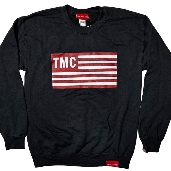 NWT The Marathon Clothing TMC Flag Crewneck Sweatshirt Black Men’s S - Picture 1 of 9